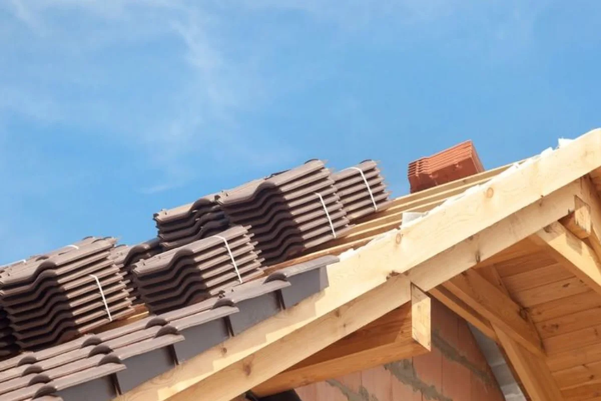 New concrete tile roof installation on residential framing in Pasadena CA